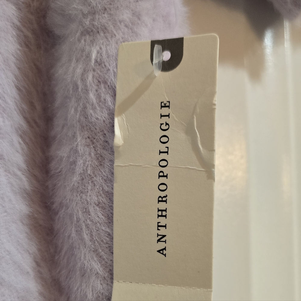 Pilcro by Anthropologie Mock-Neck Eyelash Baby Knit sweater tee Lavender-Small